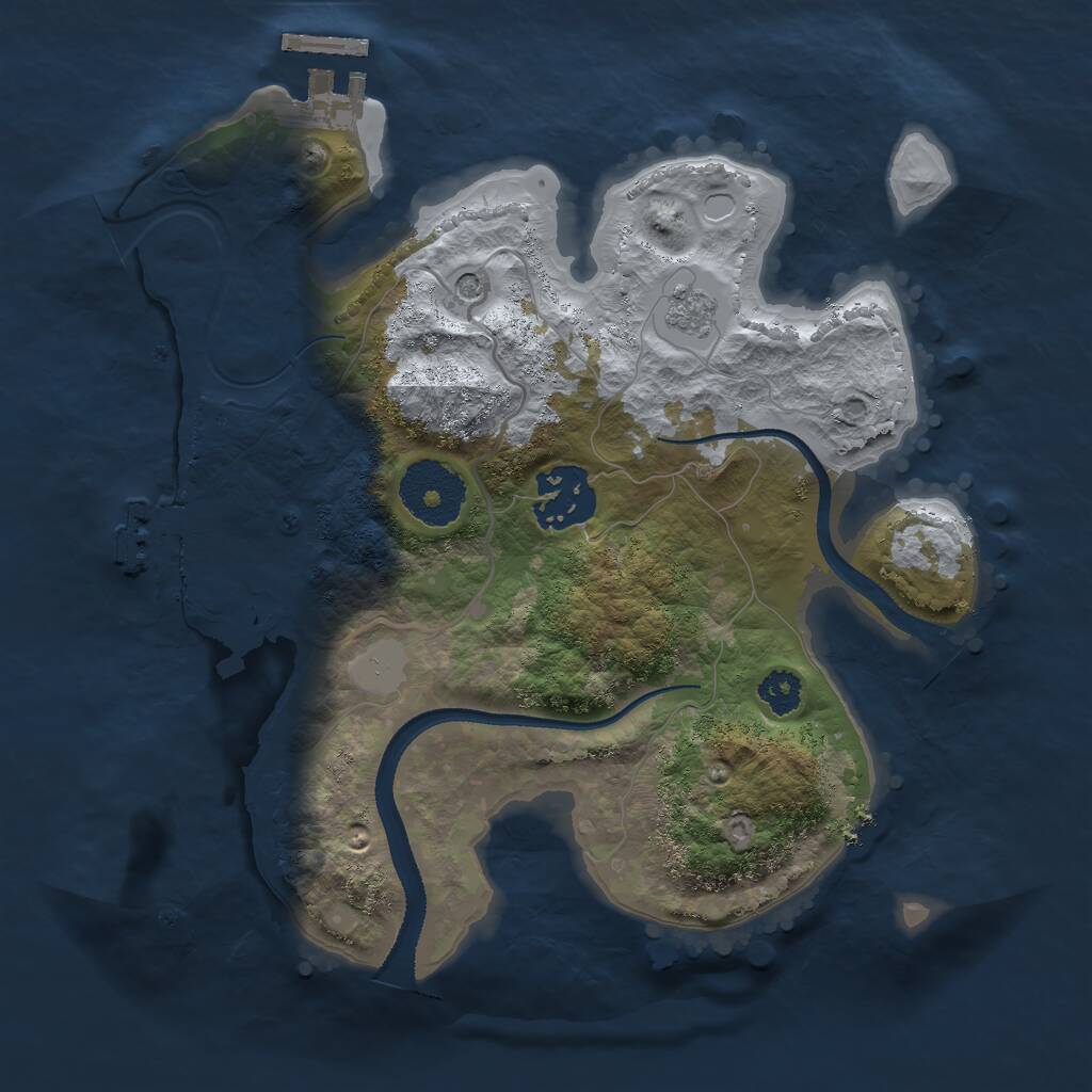 Rust Map: Procedural Map, Size: 2550, Seed: 121315421, 6 Monuments