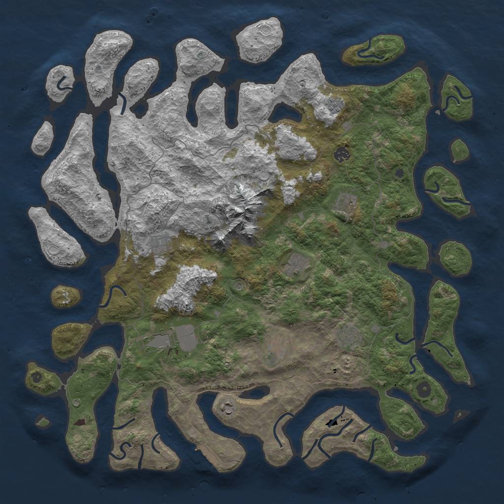 Rust Map: Procedural Map, Size: 5000, Seed: 20210814, 19 Monuments