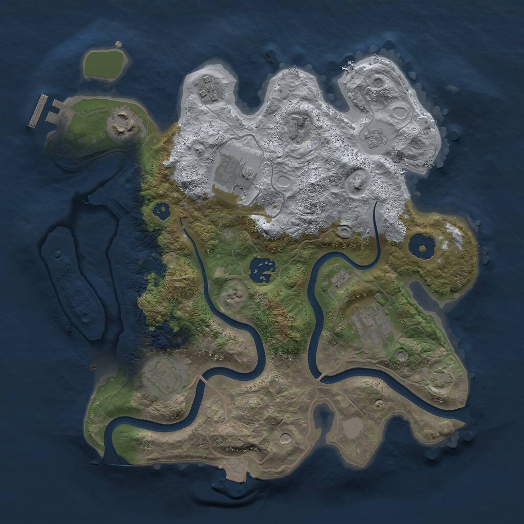 Rust Map: Procedural Map, Size: 3000, Seed: 122, 11 Monuments