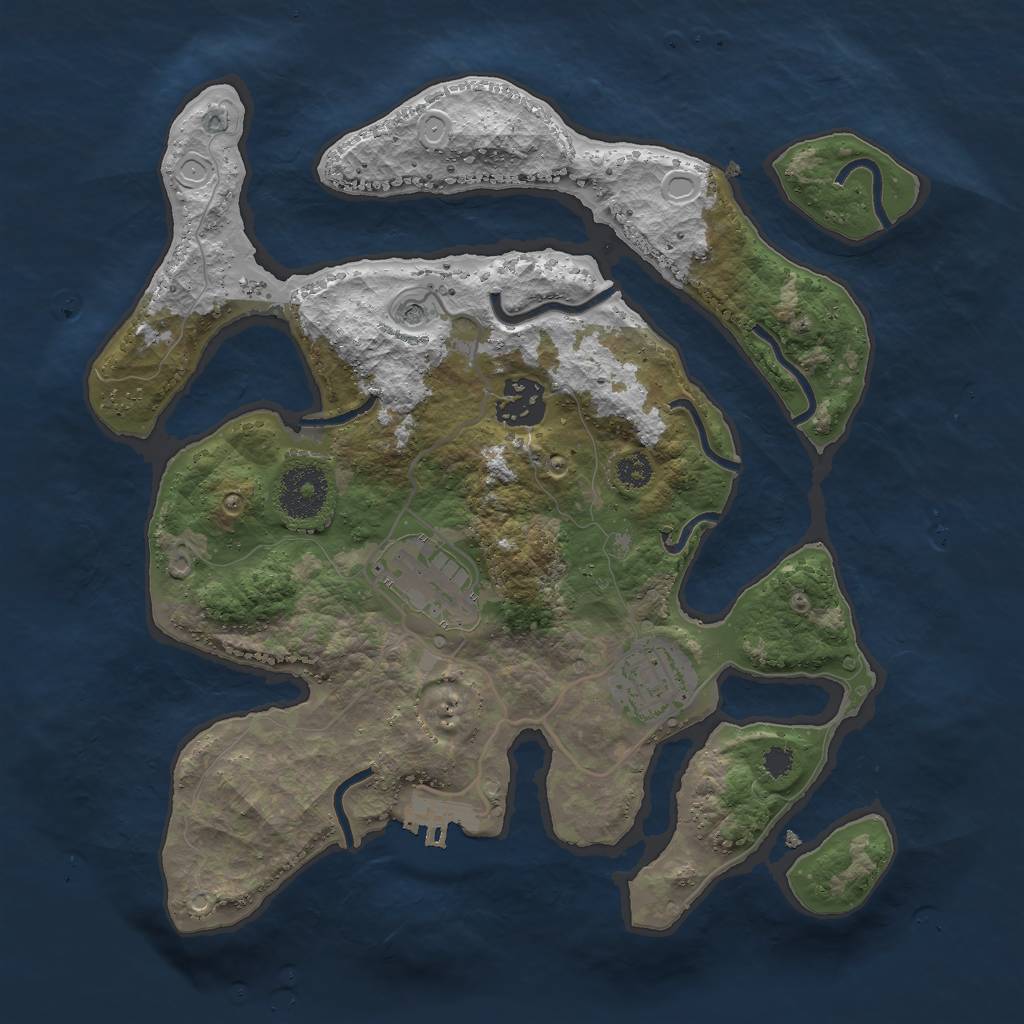 Rust Map: Procedural Map, Size: 3000, Seed: 16071998, 13 Monuments