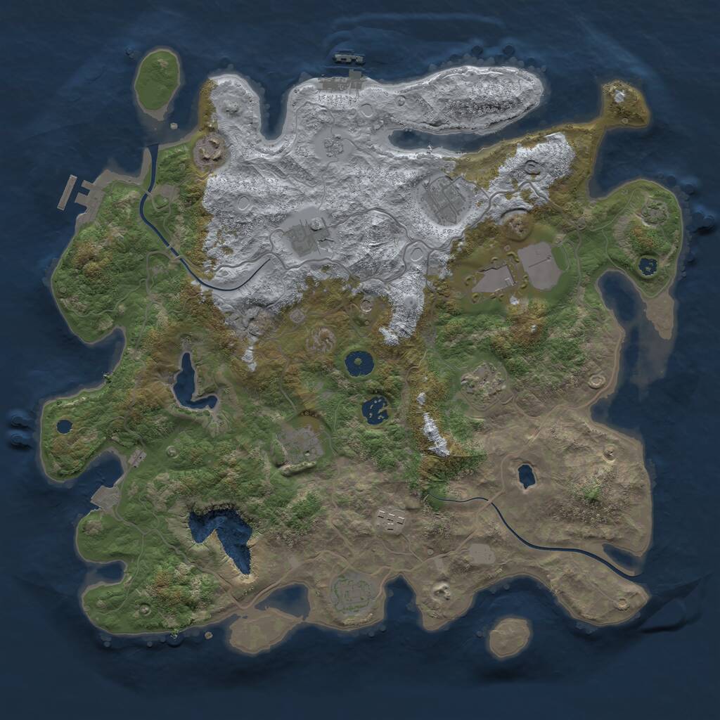 Rust Map: Procedural Map, Size: 4000, Seed: 665544, 15 Monuments