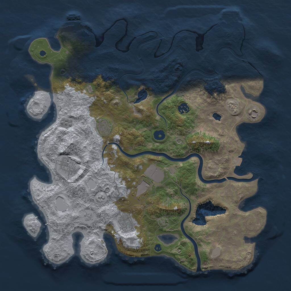 Rust Map: Procedural Map, Size: 4000, Seed: 349637415, 13 Monuments