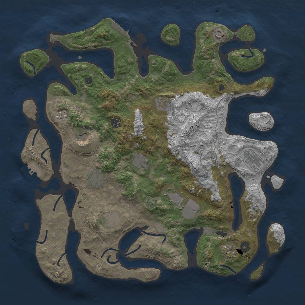 Rust Map: Procedural Map, Size: 4250, Seed: 1262784921, 22 Monuments