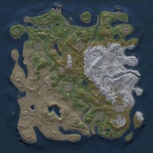 Thumbnail Rust Map: Procedural Map, Size: 4250, Seed: 1262784921, 16 Monuments