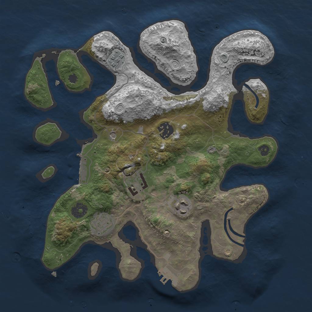 Rust Map: Procedural Map, Size: 3000, Seed: 1427569282, 16 Monuments