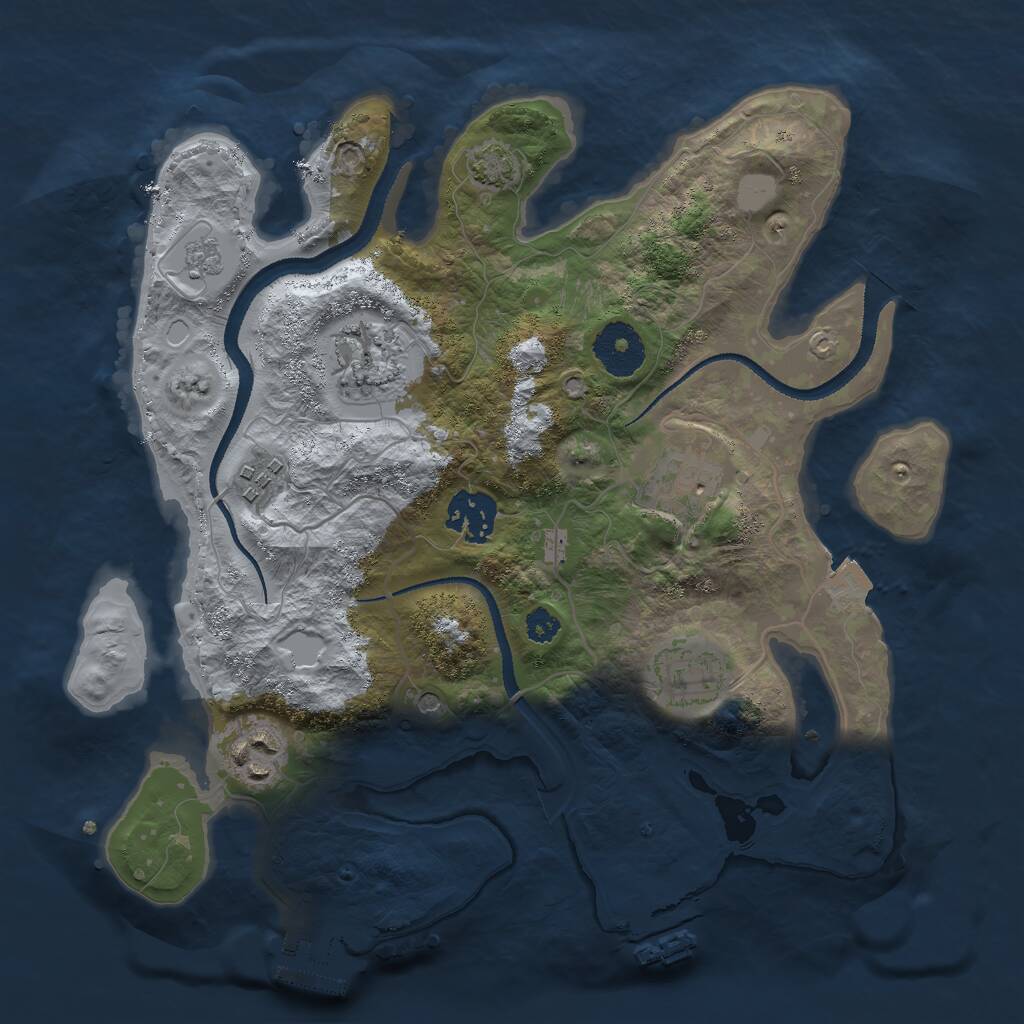 Rust Map: Procedural Map, Size: 3000, Seed: 324324, 12 Monuments