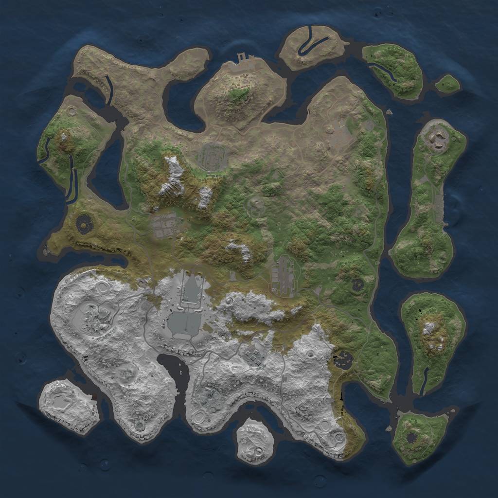 Rust Map: Procedural Map, Size: 4000, Seed: 1410493480, 20 Monuments
