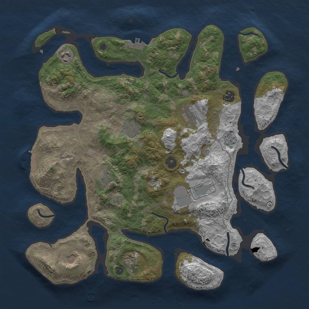 Rust Map: Procedural Map, Size: 4000, Seed: 81354, 20 Monuments