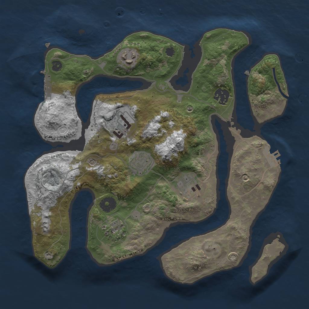 Rust Map: Procedural Map, Size: 3000, Seed: 261138527, 17 Monuments