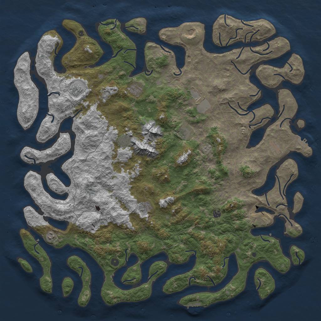 Rust Map: Procedural Map, Size: 6000, Seed: 15615, 22 Monuments