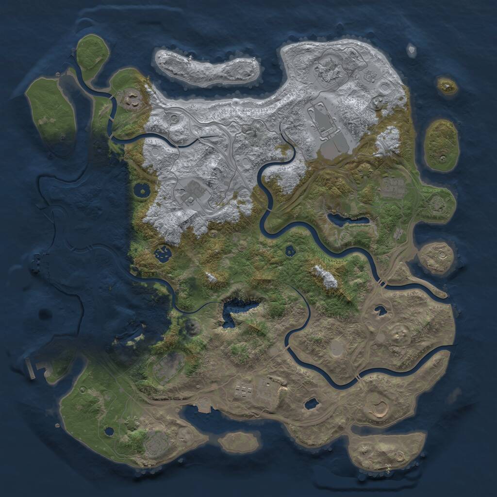 Rust Map: Procedural Map, Size: 4600, Seed: 5, 17 Monuments