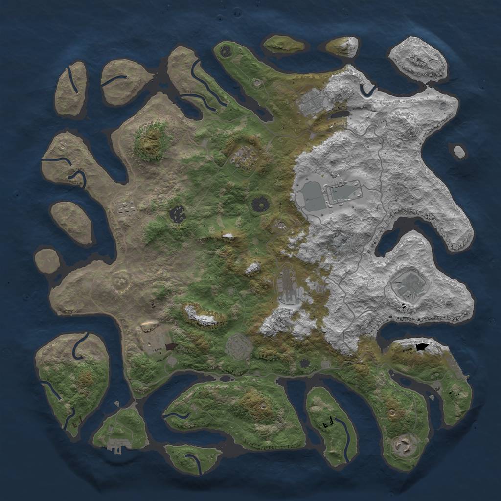 Rust Map: Procedural Map, Size: 4500, Seed: 1556515565, 21 Monuments