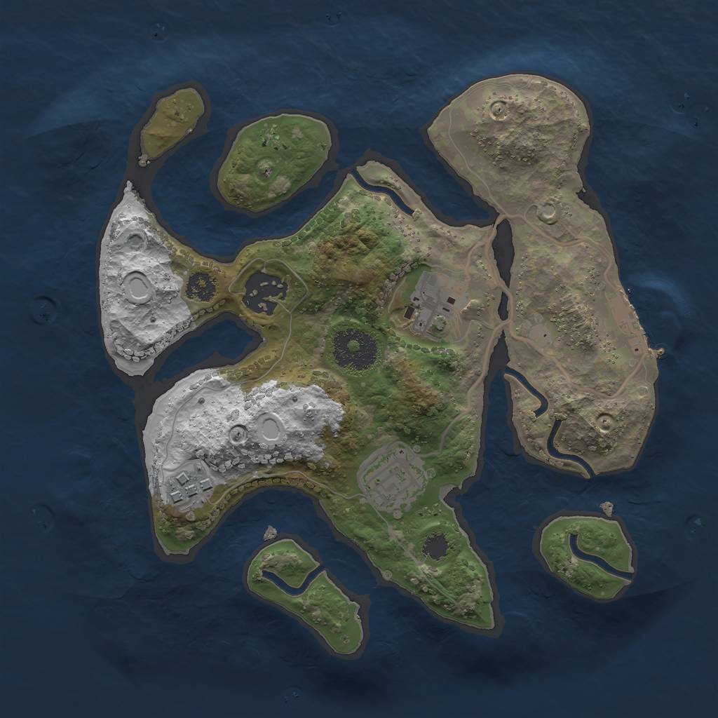 Rust Map: Procedural Map, Size: 2500, Seed: 54837271, 13 Monuments