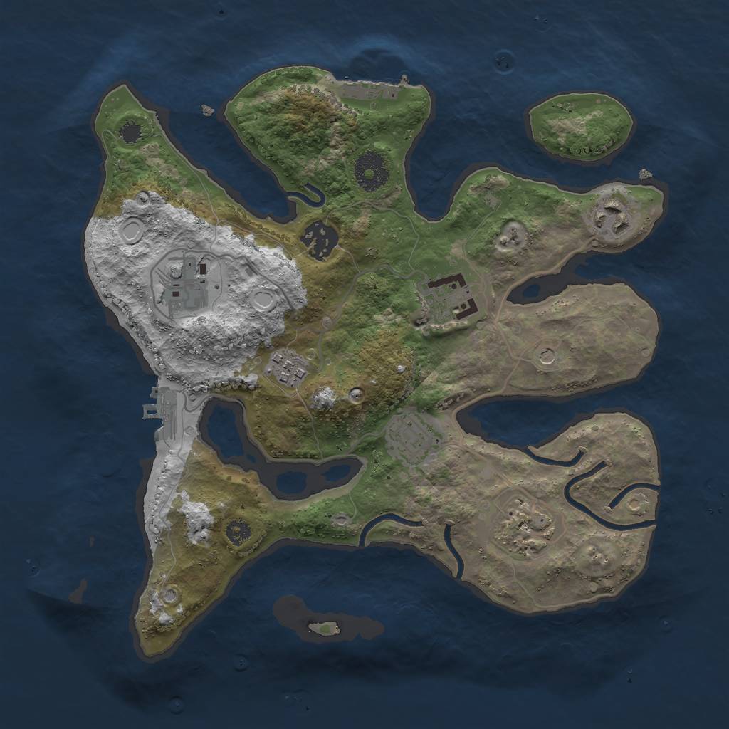 Rust Map: Procedural Map, Size: 3000, Seed: 1354759986, 18 Monuments