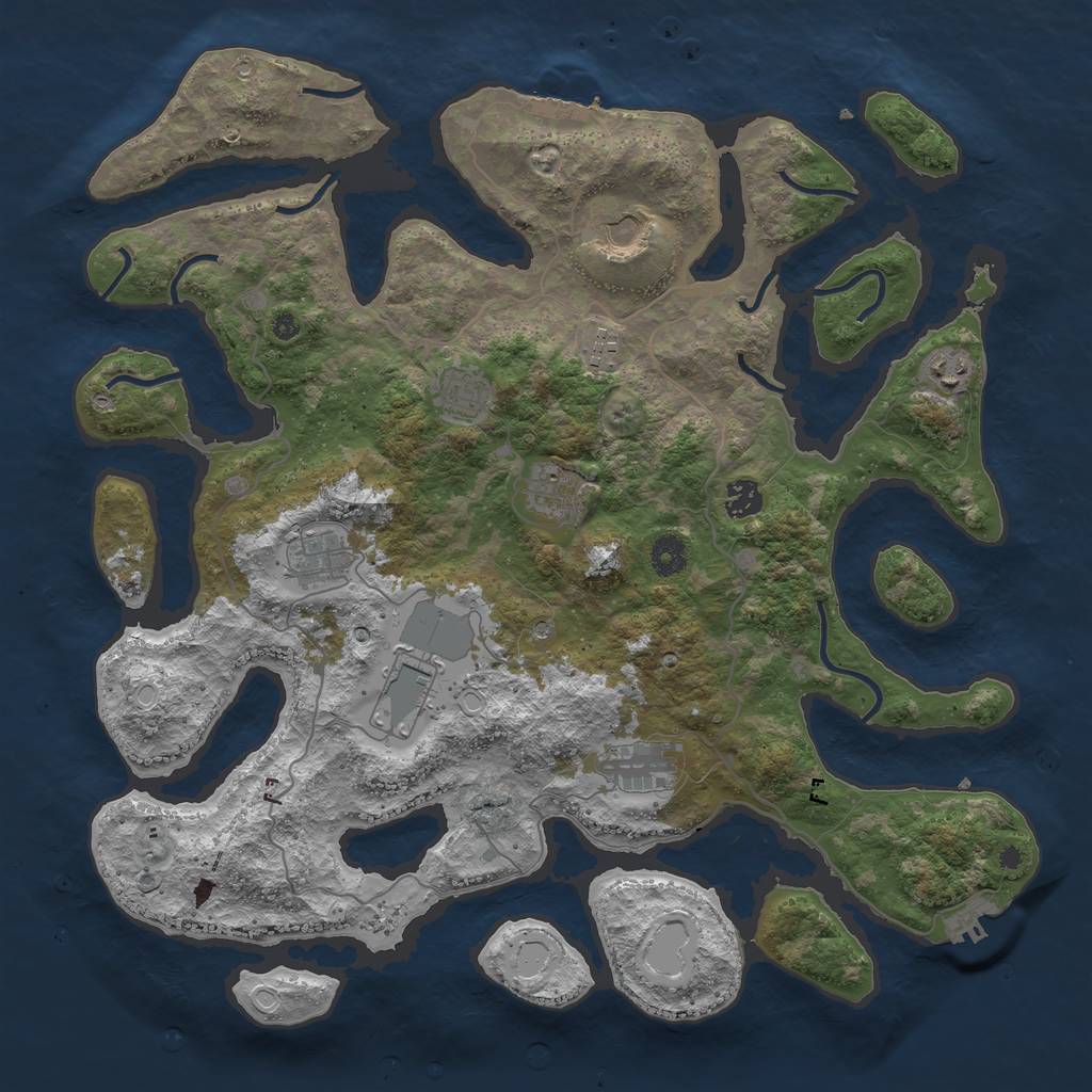 Rust Map: Procedural Map, Size: 4200, Seed: 500, 20 Monuments