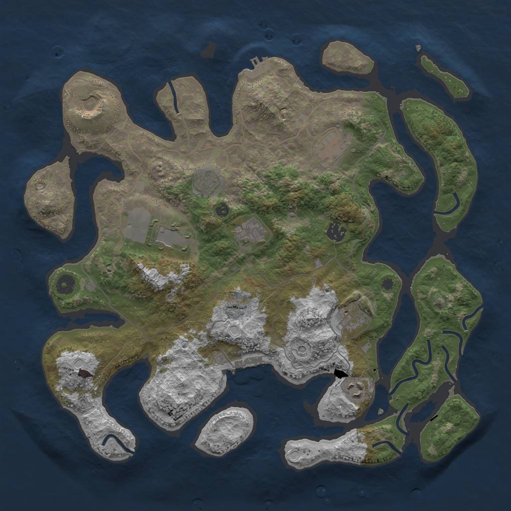 Rust Map: Procedural Map, Size: 4000, Seed: 84321, 19 Monuments