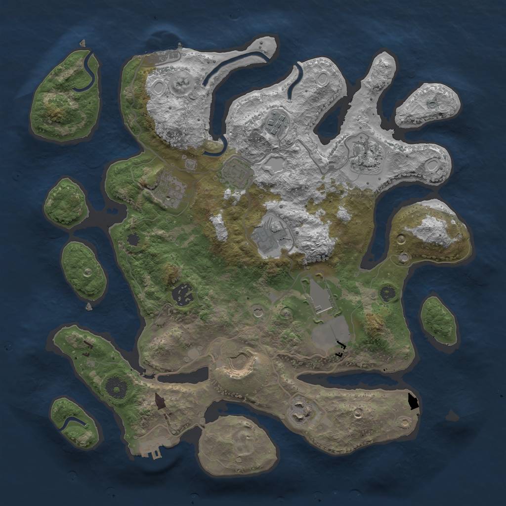 Rust Map: Procedural Map, Size: 3500, Seed: 9319251, 20 Monuments