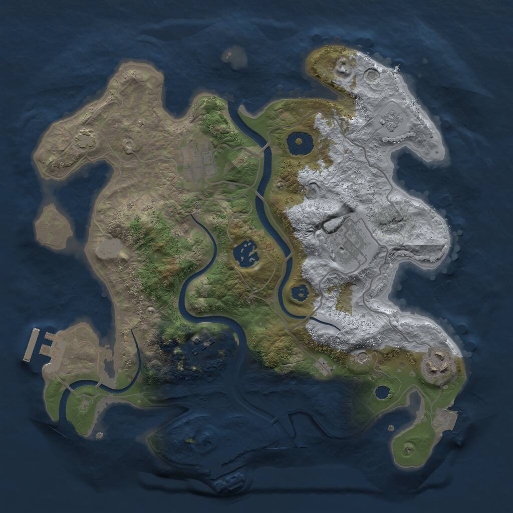 Rust Map: Procedural Map, Size: 3000, Seed: 16516, 11 Monuments
