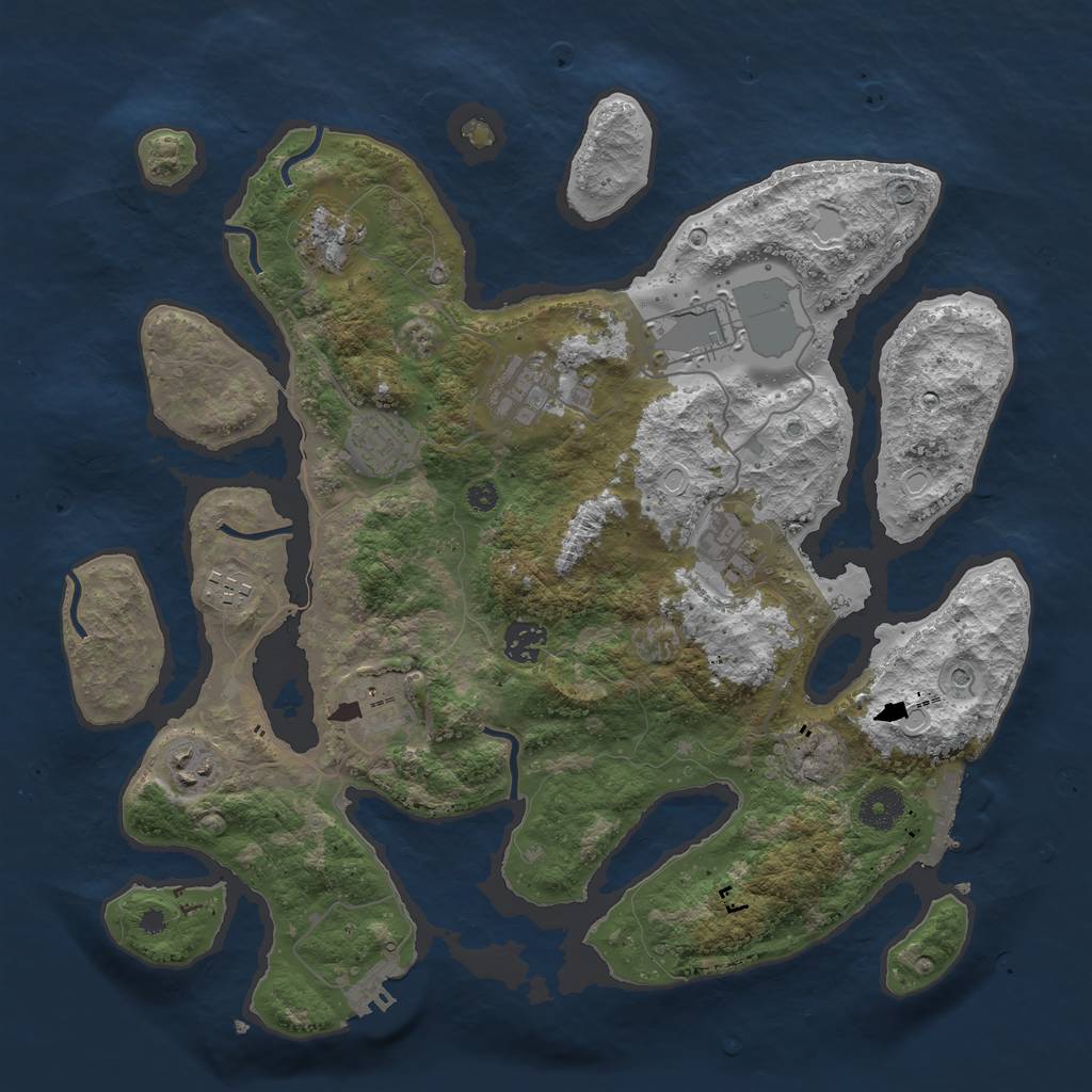 Rust Map: Procedural Map, Size: 3750, Seed: 92141582, 20 Monuments