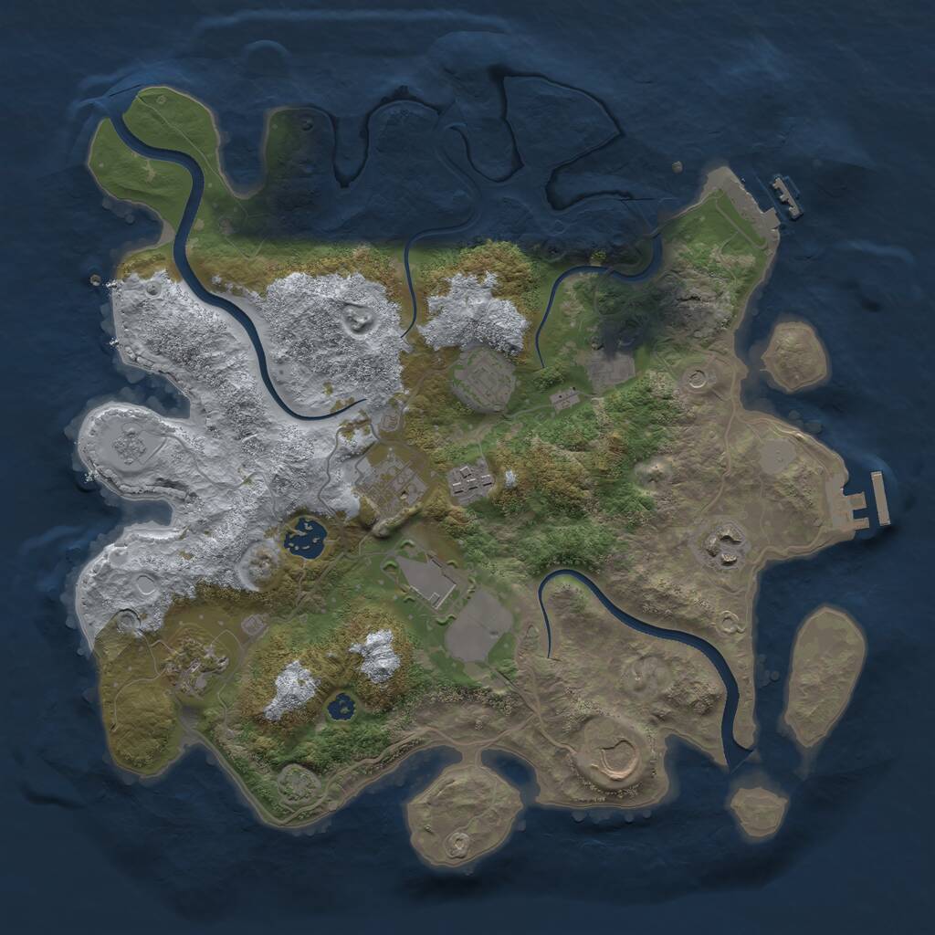 Rust Map: Procedural Map, Size: 3500, Seed: 821431828, 15 Monuments