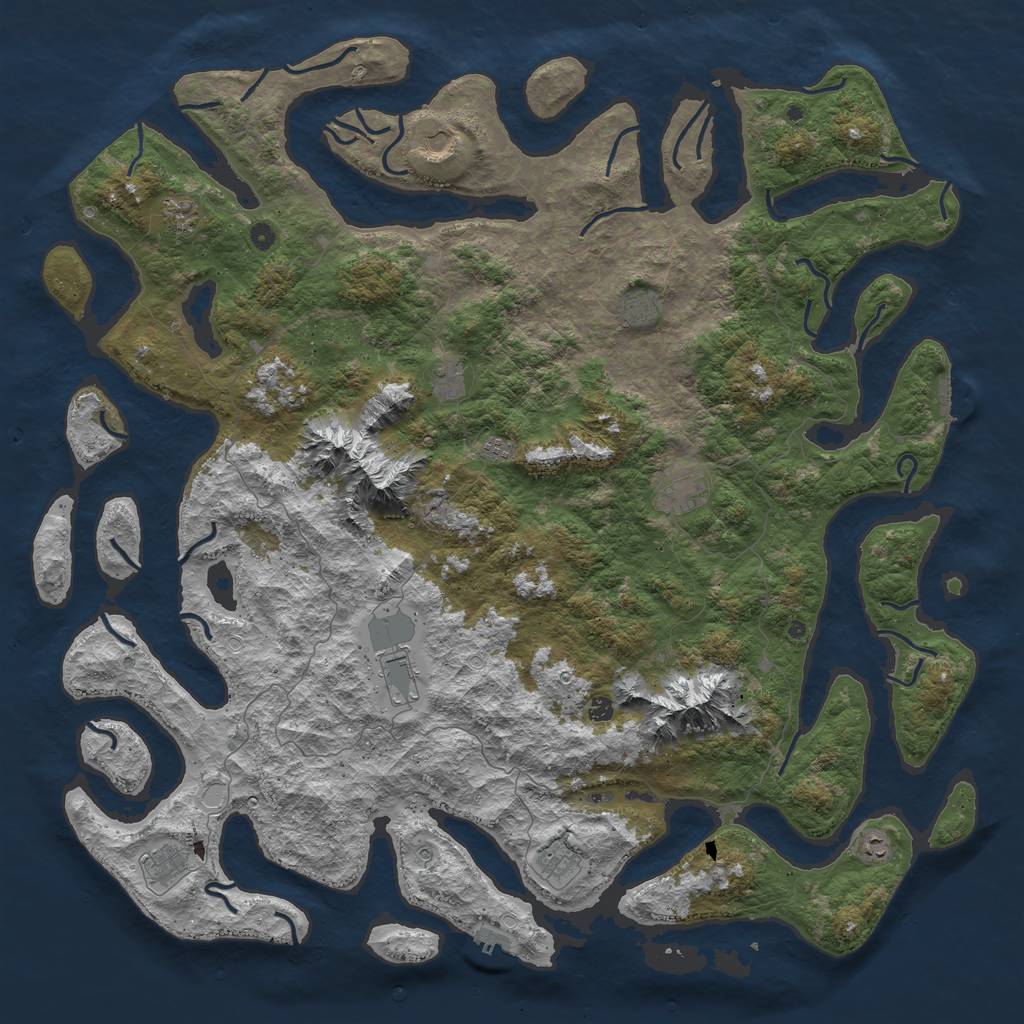 Rust Map: Procedural Map, Size: 6000, Seed: 132465, 22 Monuments