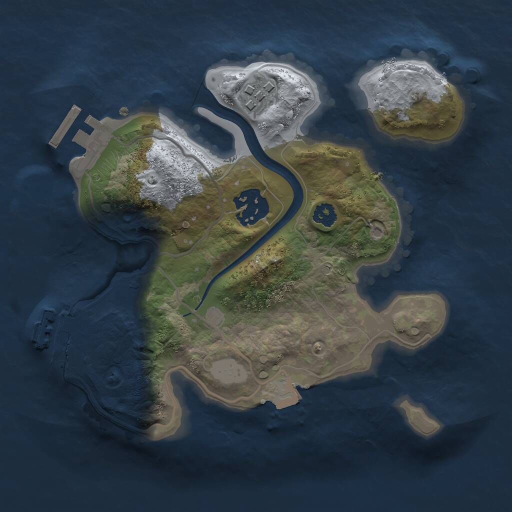 Rust Map: Procedural Map, Size: 2200, Seed: 59137, 5 Monuments