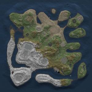 Thumbnail Rust Map: Procedural Map, Size: 3500, Seed: 1282239233, 20 Monuments