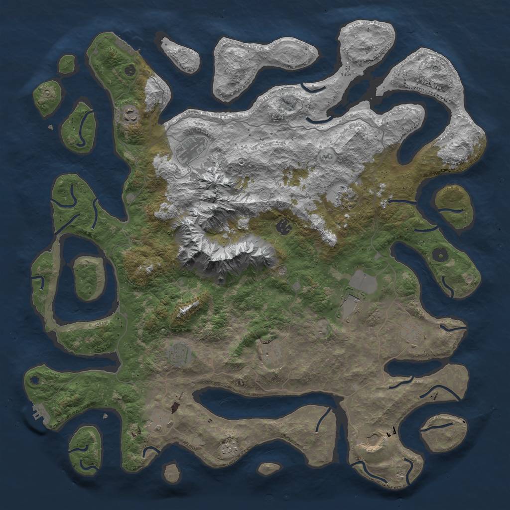 Rust Map: Procedural Map, Size: 5000, Seed: 12594, 22 Monuments