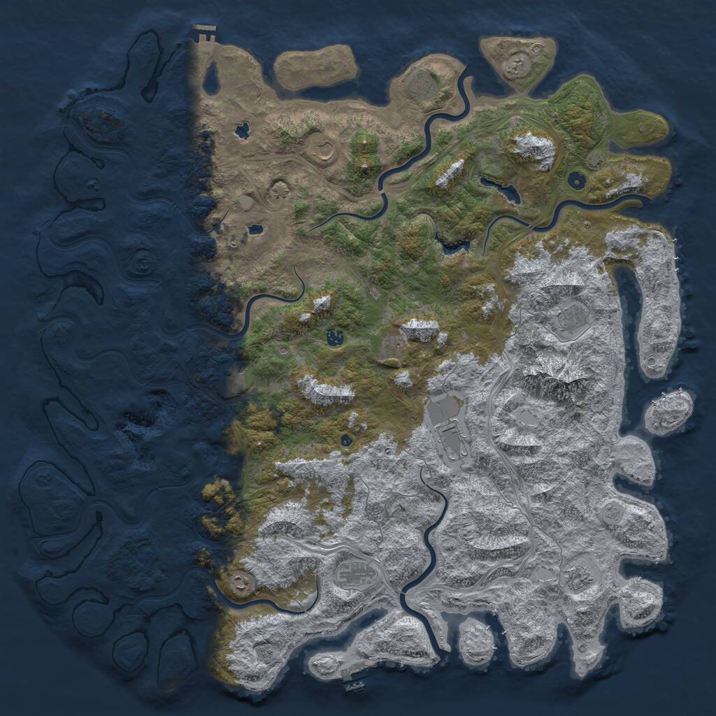Rust Map: Procedural Map, Size: 6000, Seed: 11439123, 17 Monuments