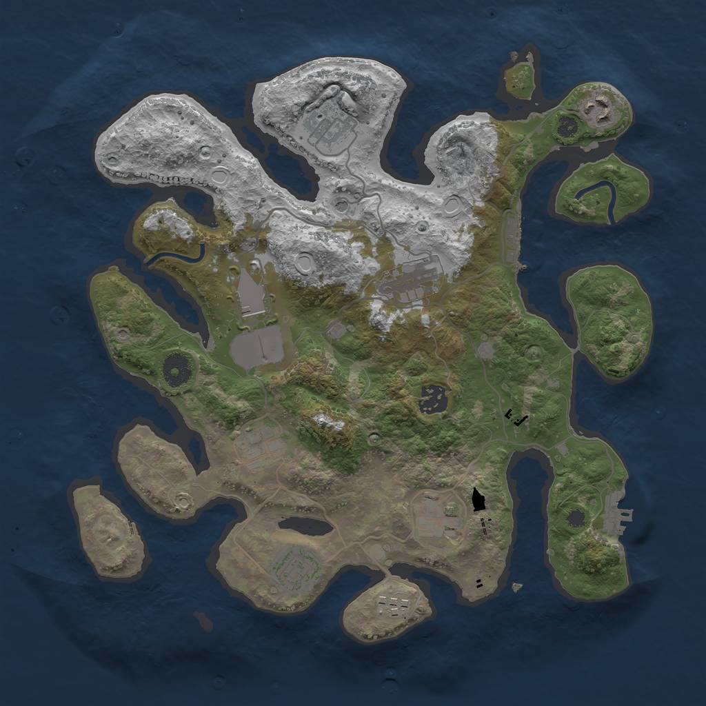 Rust Map: Procedural Map, Size: 3500, Seed: 722310, 20 Monuments