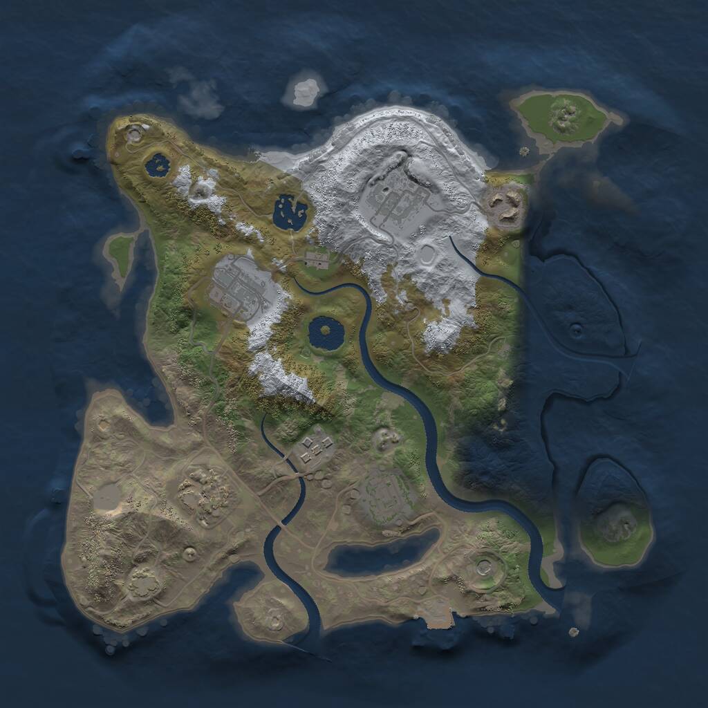 Rust Map: Procedural Map, Size: 3000, Seed: 1230987532, 10 Monuments