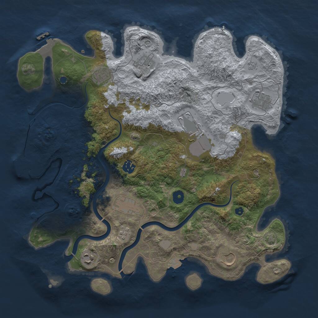 Rust Map: Procedural Map, Size: 3800, Seed: 15021993, 15 Monuments