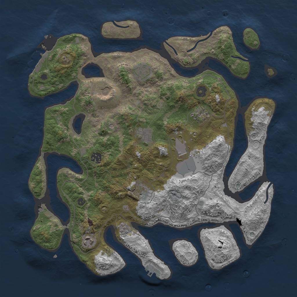 Rust Map: Procedural Map, Size: 4000, Seed: 1582954407, 20 Monuments