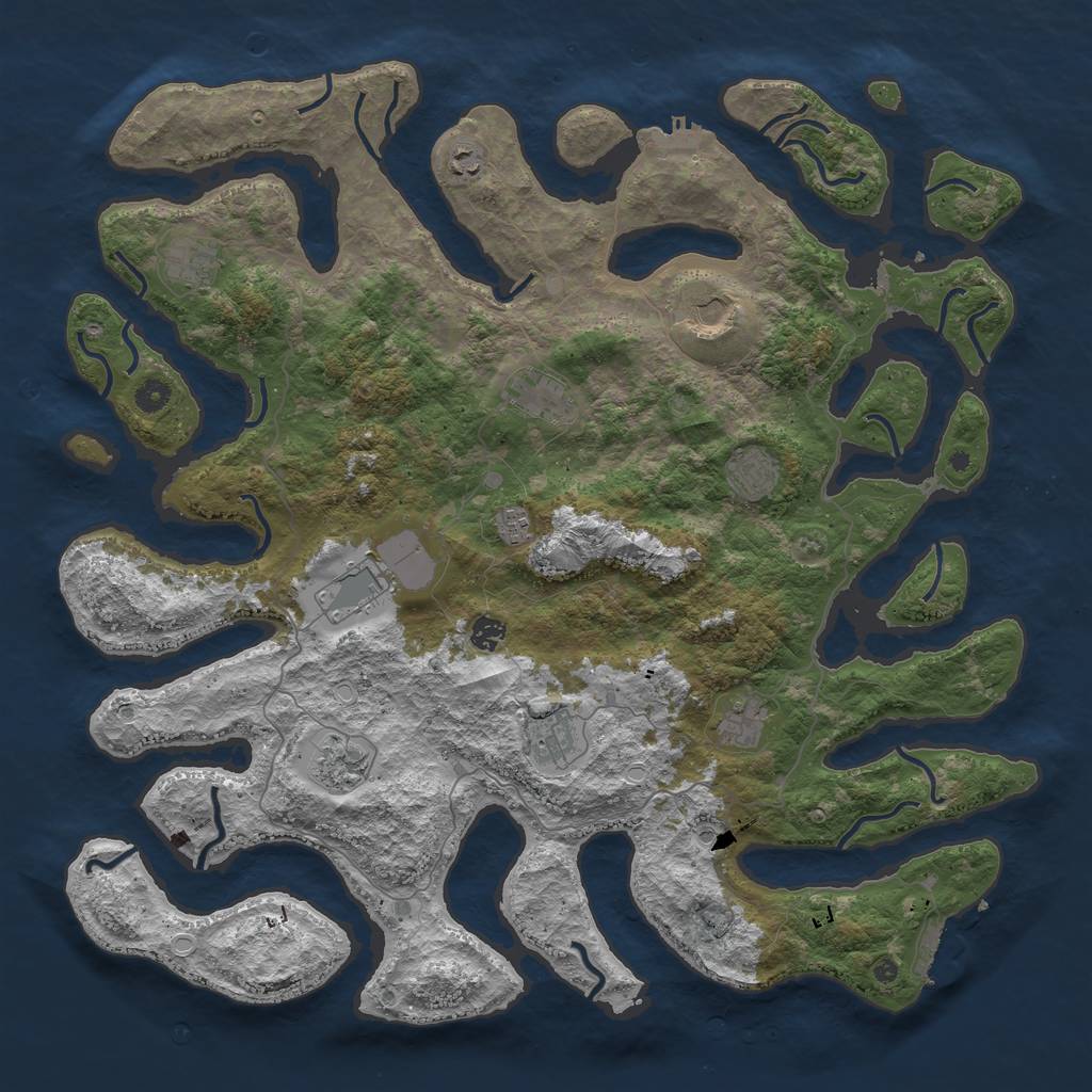 Rust Map: Procedural Map, Size: 4800, Seed: 10255, 22 Monuments