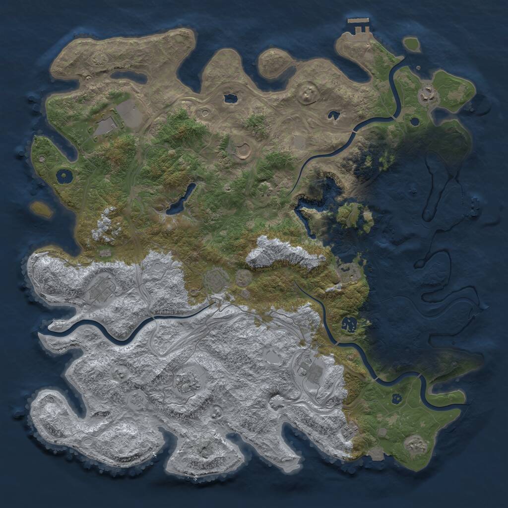 Rust Map: Procedural Map, Size: 4800, Seed: 10255, 16 Monuments