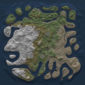 Thumbnail Rust Map: Procedural Map, Size: 4600, Seed: 22705, 21 Monuments