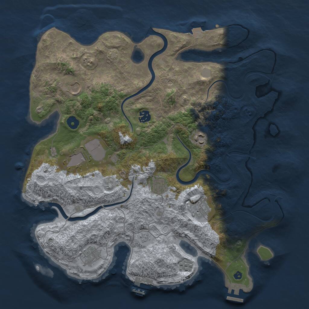 Rust Map: Procedural Map, Size: 3750, Seed: 1469015675, 14 Monuments
