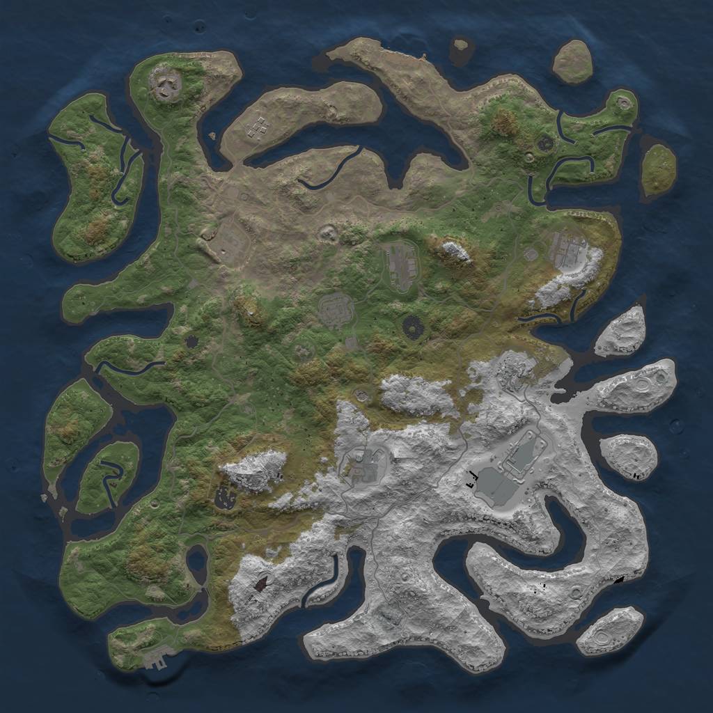 Rust Map: Procedural Map, Size: 4700, Seed: 533001, 21 Monuments