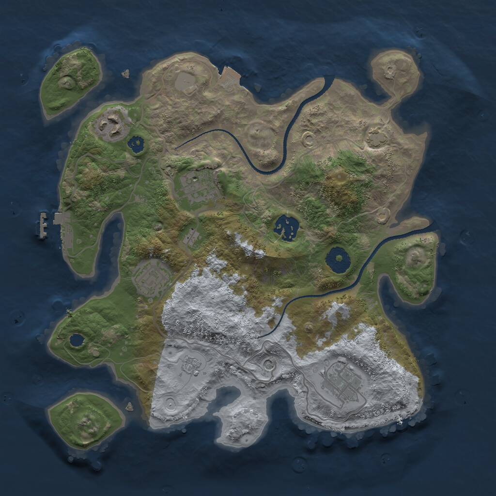 Rust Map: Procedural Map, Size: 3000, Seed: 170575594, 10 Monuments