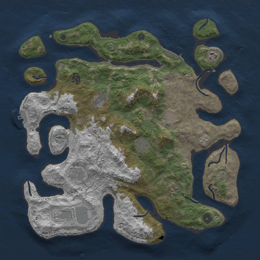 Rust Map: Procedural Map, Size: 4100, Seed: 1730258, 20 Monuments