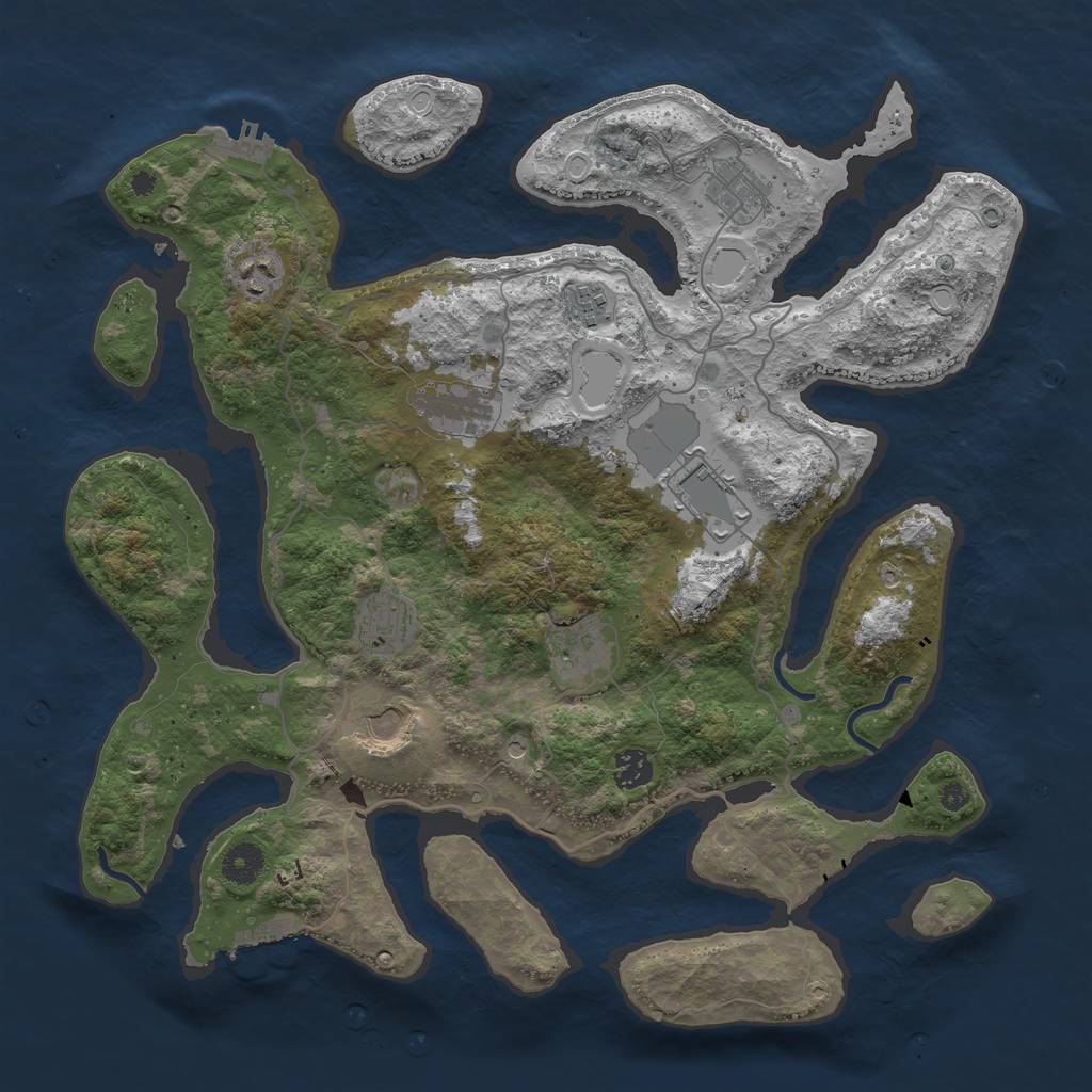 Rust Map: Procedural Map, Size: 4000, Seed: 1310833172, 20 Monuments
