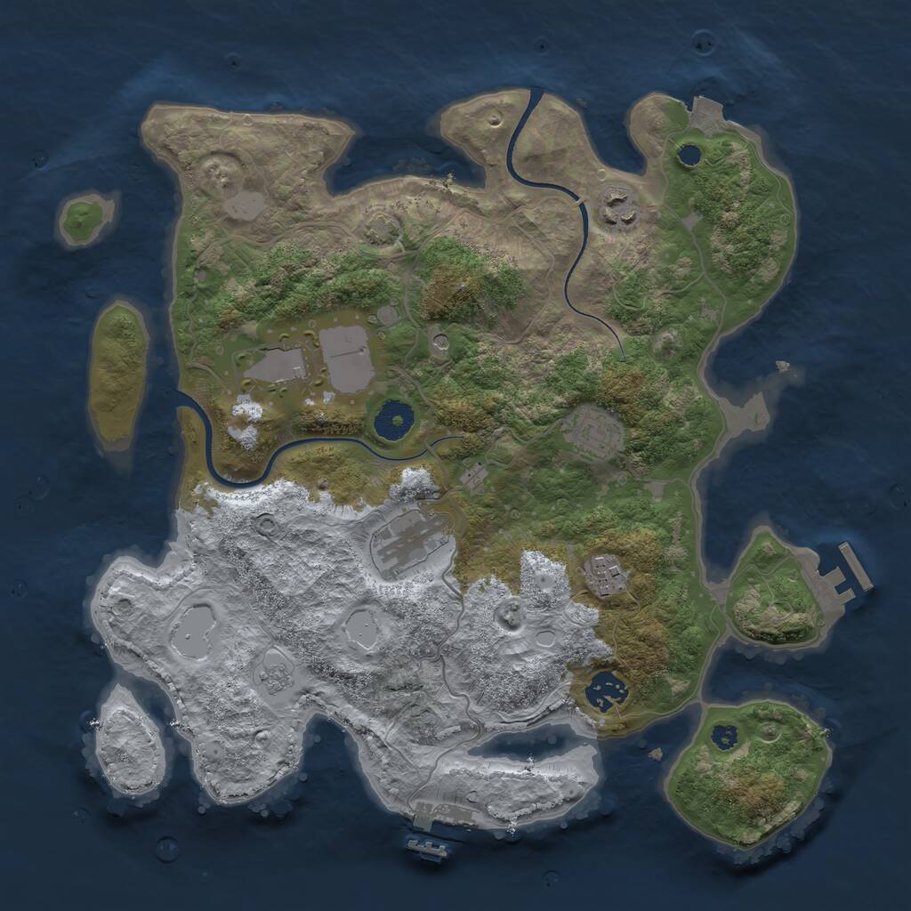 Rust Map: Procedural Map, Size: 3500, Seed: 314014515, 12 Monuments