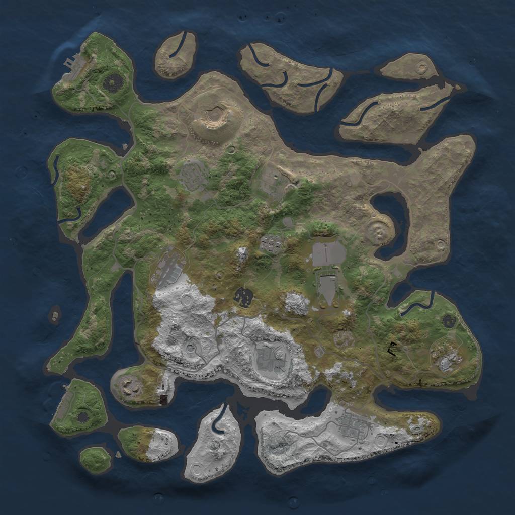 Rust Map: Procedural Map, Size: 4000, Seed: 762546961, 22 Monuments
