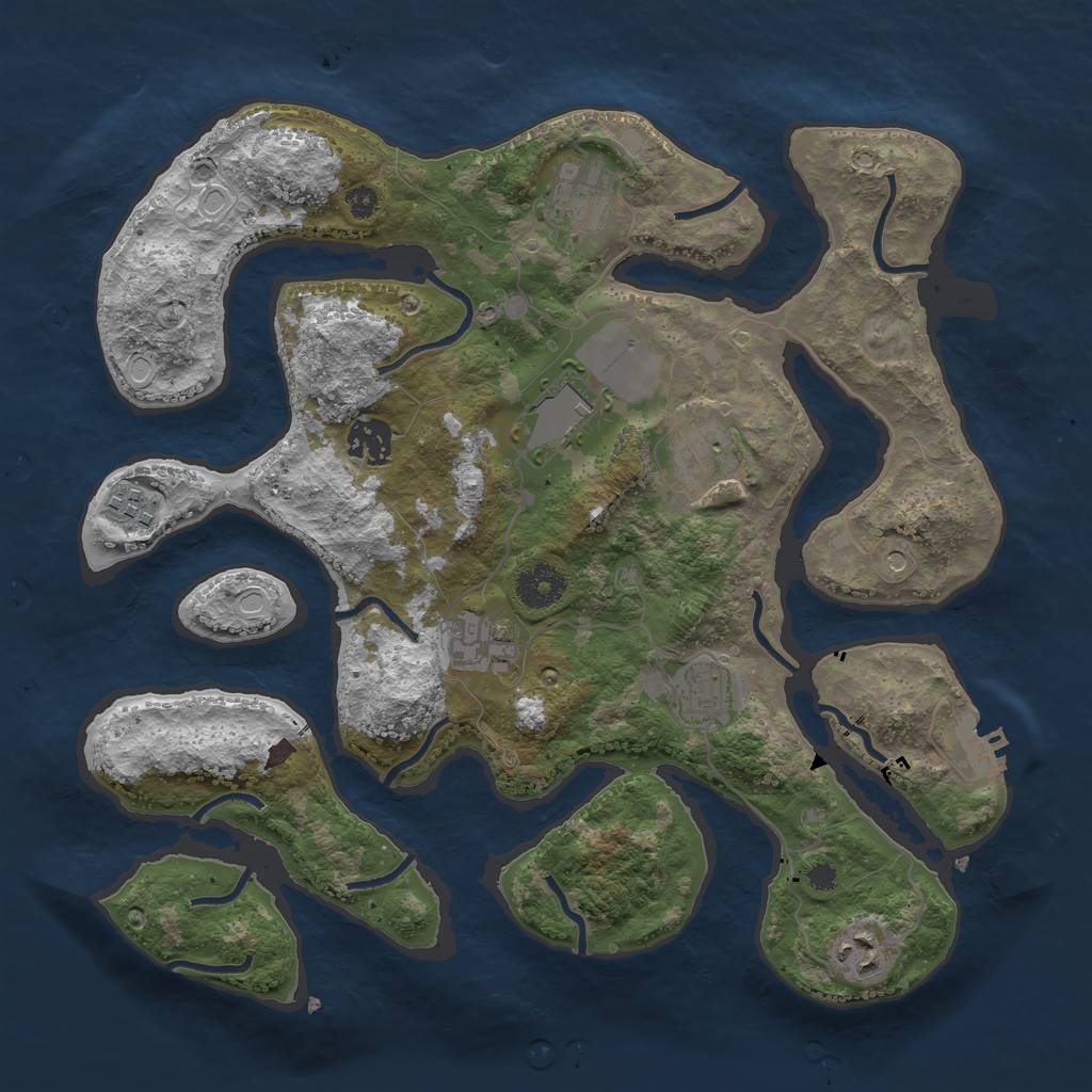 Rust Map: Procedural Map, Size: 3500, Seed: 3514225, 18 Monuments