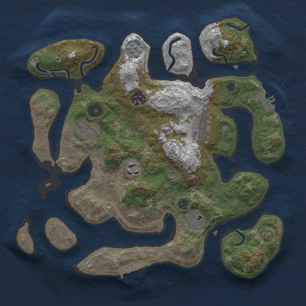 Rust Map: Procedural Map, Size: 3200, Seed: 12131343, 17 Monuments