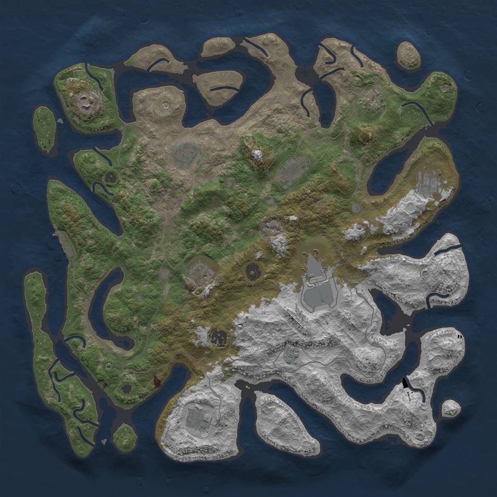 Rust Map: Procedural Map, Size: 4530, Seed: 156346170, 20 Monuments