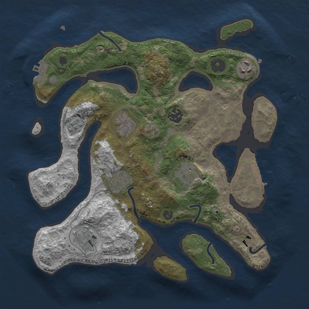 Rust Map: Procedural Map, Size: 3200, Seed: 1235452, 18 Monuments