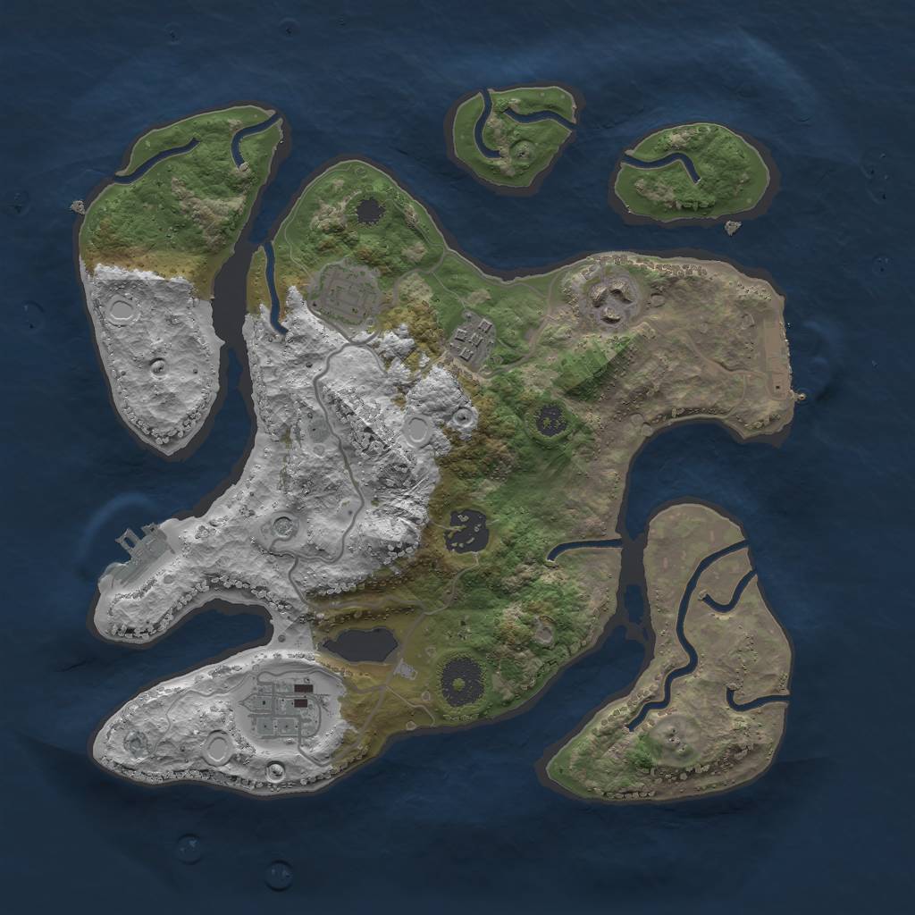 Rust Map: Procedural Map, Size: 3000, Seed: 1182130030, 16 Monuments