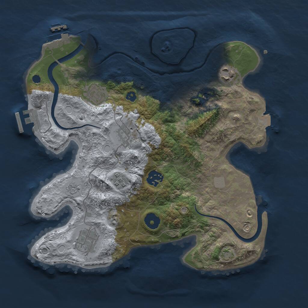 Rust Map: Procedural Map, Size: 3000, Seed: 1182130030, 12 Monuments
