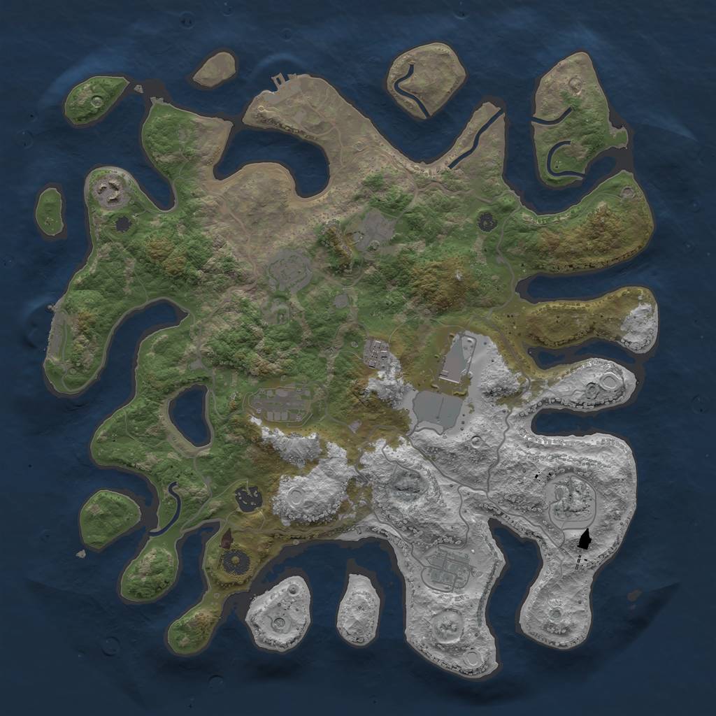 Rust Map: Procedural Map, Size: 4000, Seed: 20062020, 20 Monuments